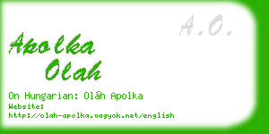 apolka olah business card