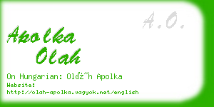 apolka olah business card